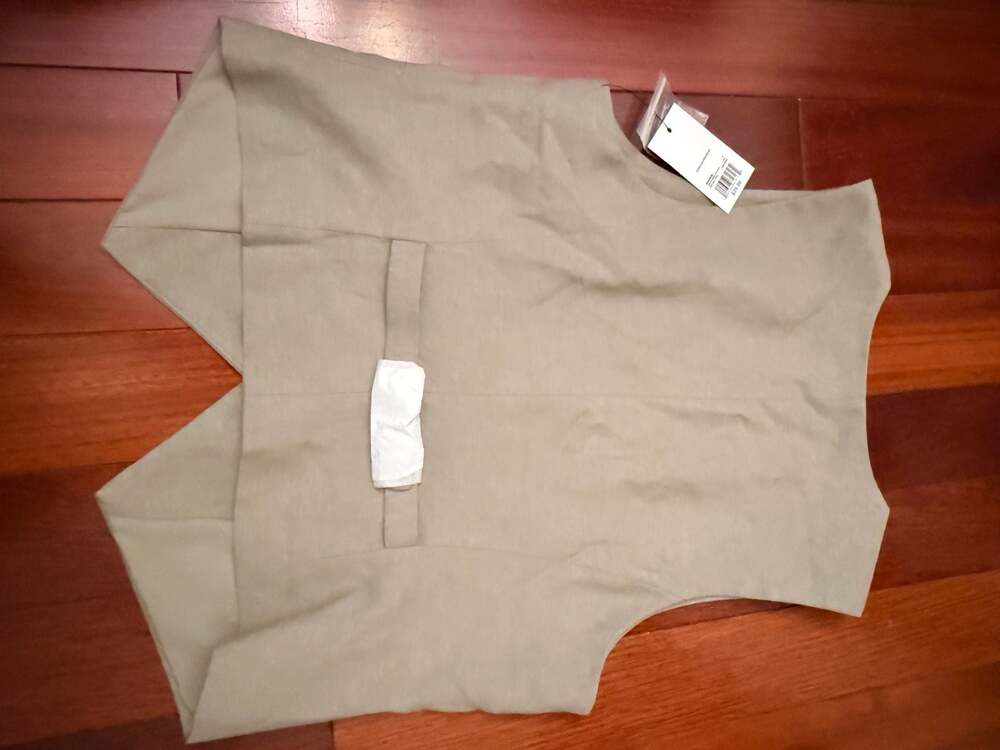 NWT Nine West Women's Sand Khaki Lyocell Blend Tailored Waistcoat Vest - Picture 3 of 7